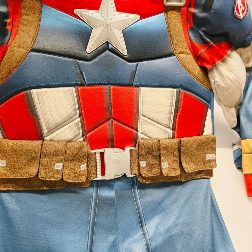 Disney Captain America Costume Kids 5/6 Blue Padded Sound Box Mask Marvel